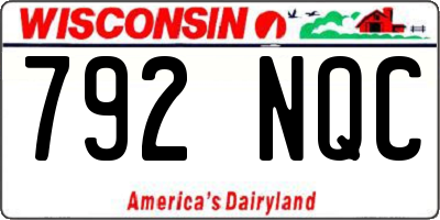 WI license plate 792NQC