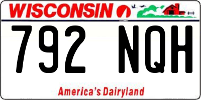 WI license plate 792NQH