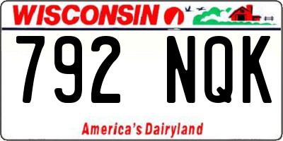 WI license plate 792NQK