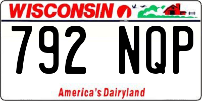 WI license plate 792NQP