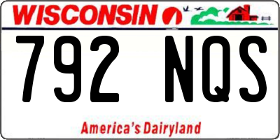 WI license plate 792NQS