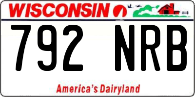WI license plate 792NRB