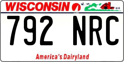 WI license plate 792NRC