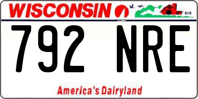 WI license plate 792NRE