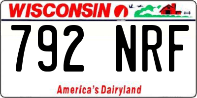 WI license plate 792NRF