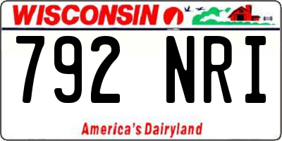 WI license plate 792NRI