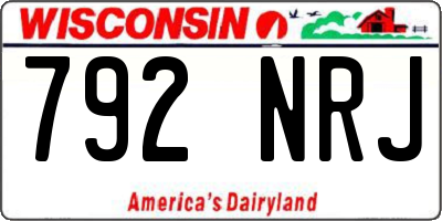 WI license plate 792NRJ