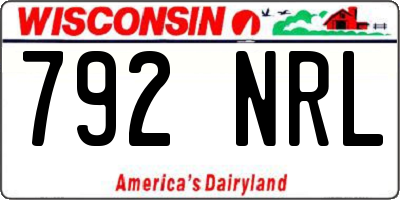 WI license plate 792NRL