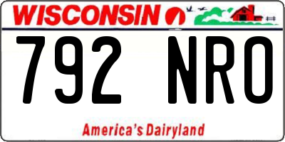 WI license plate 792NRO