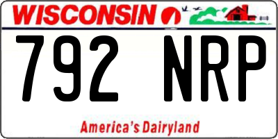 WI license plate 792NRP