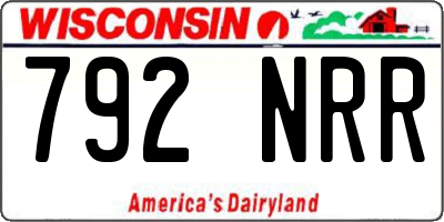 WI license plate 792NRR