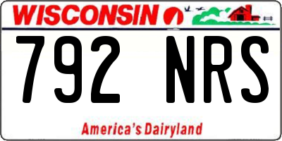 WI license plate 792NRS