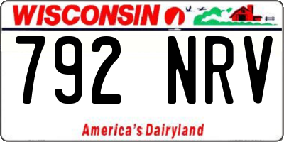 WI license plate 792NRV