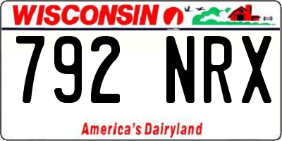 WI license plate 792NRX