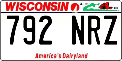 WI license plate 792NRZ