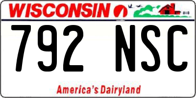 WI license plate 792NSC