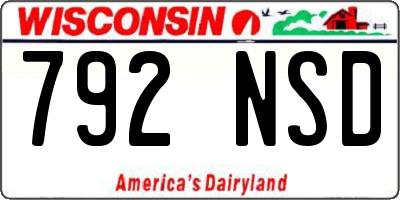 WI license plate 792NSD
