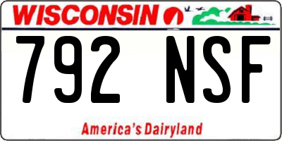 WI license plate 792NSF