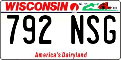 WI license plate 792NSG