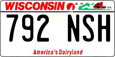 WI license plate 792NSH