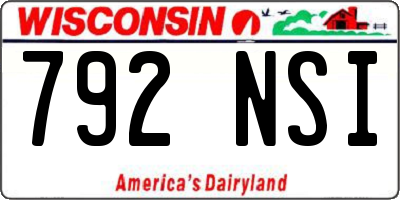 WI license plate 792NSI