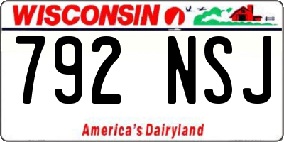 WI license plate 792NSJ