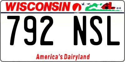 WI license plate 792NSL