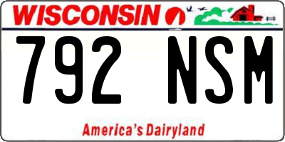 WI license plate 792NSM