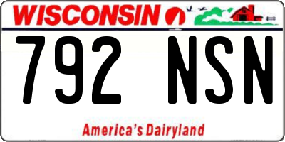 WI license plate 792NSN