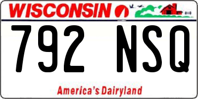 WI license plate 792NSQ