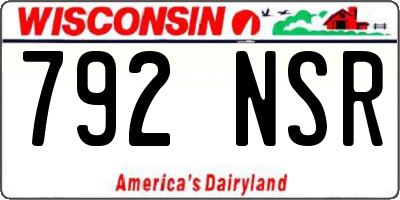 WI license plate 792NSR
