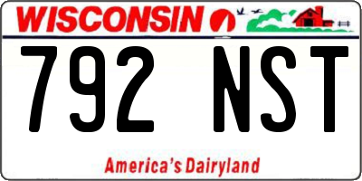 WI license plate 792NST