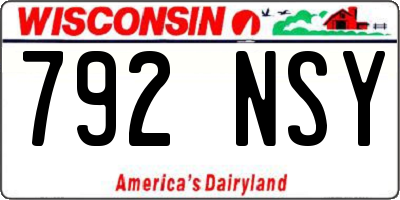 WI license plate 792NSY
