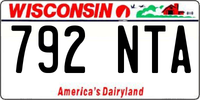 WI license plate 792NTA
