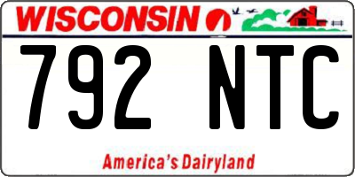 WI license plate 792NTC