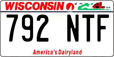 WI license plate 792NTF