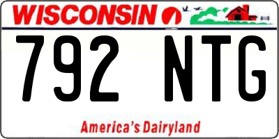 WI license plate 792NTG