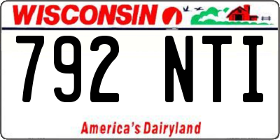 WI license plate 792NTI