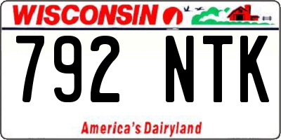 WI license plate 792NTK