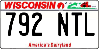 WI license plate 792NTL