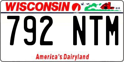 WI license plate 792NTM