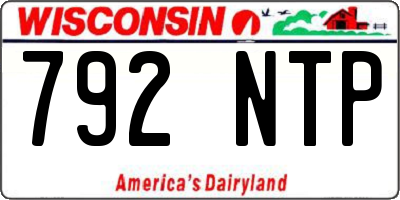 WI license plate 792NTP