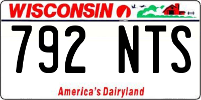 WI license plate 792NTS