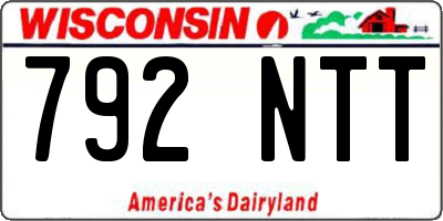 WI license plate 792NTT