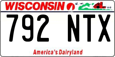 WI license plate 792NTX