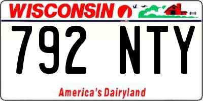 WI license plate 792NTY