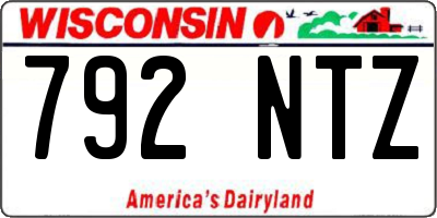 WI license plate 792NTZ