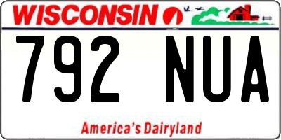 WI license plate 792NUA
