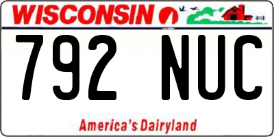 WI license plate 792NUC