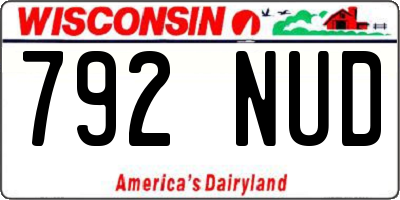WI license plate 792NUD